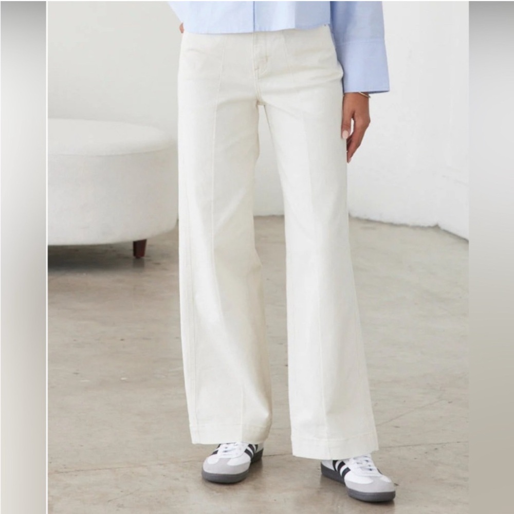 AYR Top Floor Wide Leg Jeans ivory EUC 27